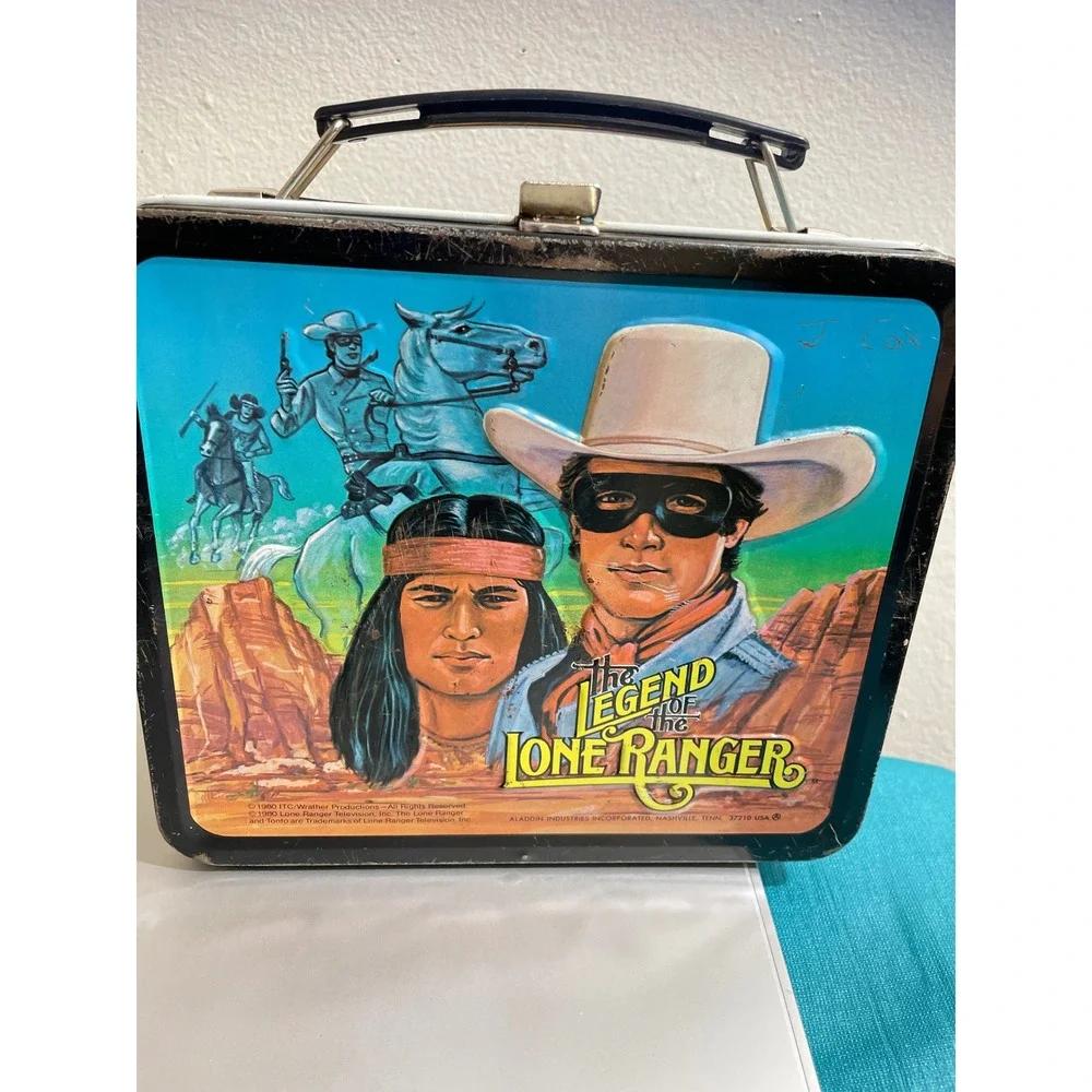 Vintage 1980sLone Ranger Metal Lunchbox Western Decor No Thermos Aladdin
